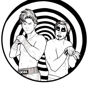 Hookhausen-Hook and Danhausen AEW Illustration